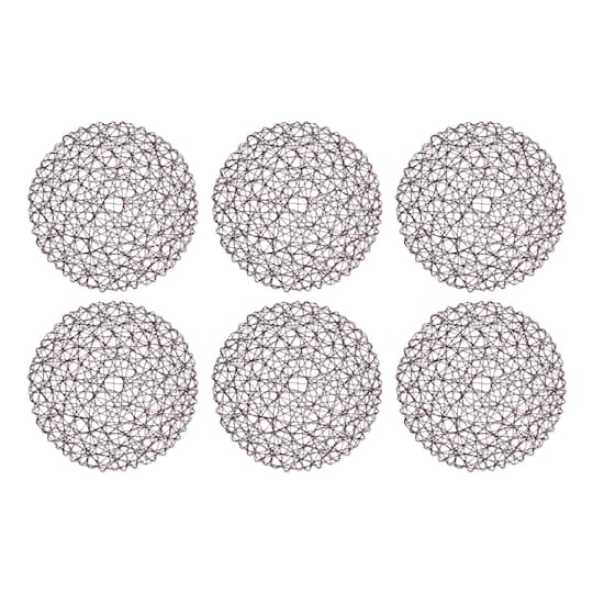 DII® Eggplant Woven Paper Round Placemat (Set of 6)